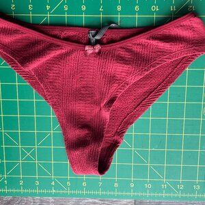 Anthropologie LyreBird Pointelle Seamless Bikini Briefs_Crimson_Size L/XL
